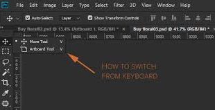 Sub menu move tool pada photoshop digunakan untuk